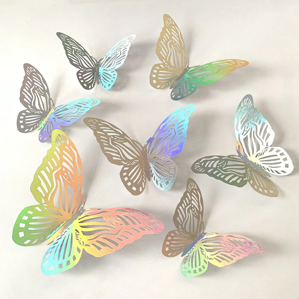 12pcs Colorful Silver Butterfl - Baby Girl Nursery Quotes recension och pris