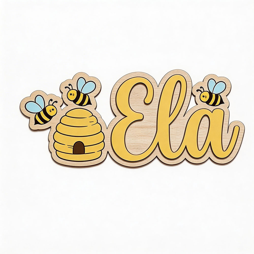 Personalized Cute Bee Hive Nam - Baby Nursery Decor Girl recension och pris